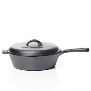 CAST IRON DEEP FRY SKILLET WITH LID 10.5X3"