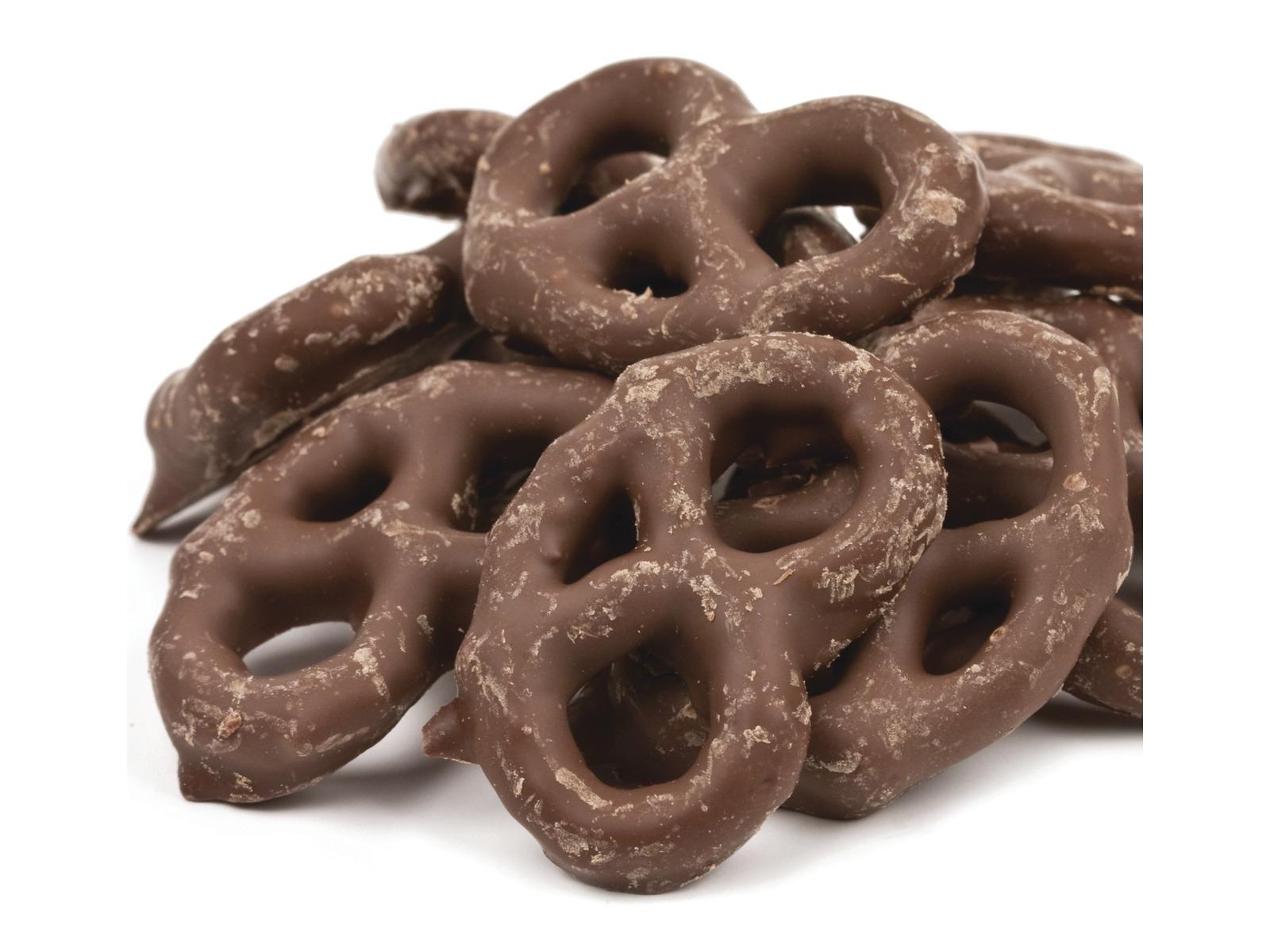 Mini pretzel twists are covered with a rich chocolate coating making this a...