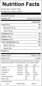 Mini Orange Slices 1lb Nutrition Facts
