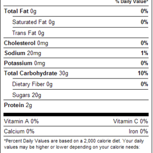 Peach Gummi Rings 1lb Nutrition Facts