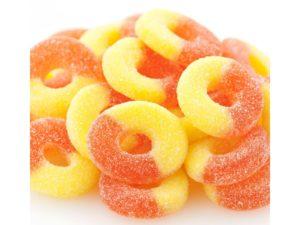 Peach Gummi Rings 1lb