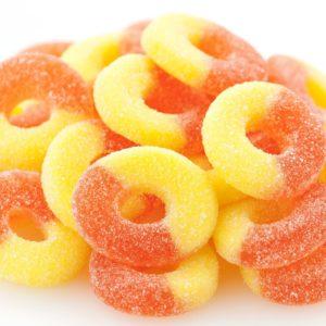 Peach Gummi Rings 1lb