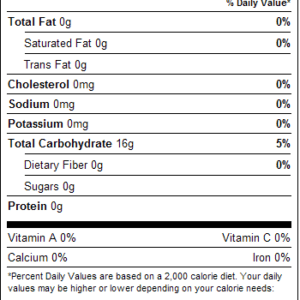 Sugar Free Peppermint Starlites 1lb Nutrition Facts