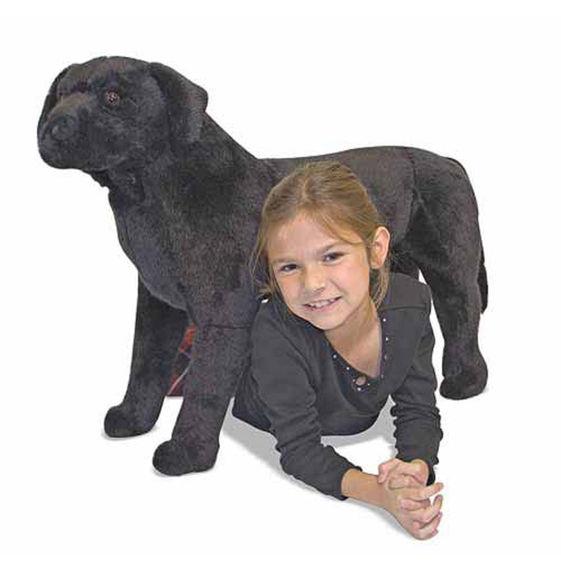 large stuffed black lab