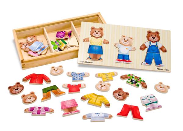 Wooden Bear Family Dress-Up Puzzle