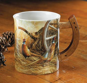 Autumn Glow – Pheasants Sculpted Coffee Mug