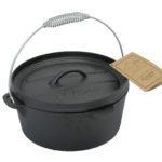 CAST IRON DUTCH OVEN 4QT FLAT BOTTOM WITH FLANGED LID