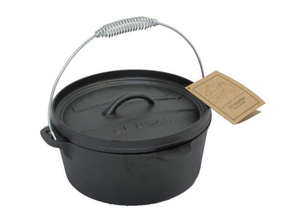 CAST IRON DUTCH OVEN 4QT FLAT BOTTOM WITH FLANGED LID