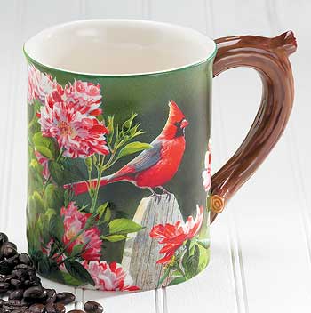 Garden Gateway – Cardinal Sculpted Coffee Mug