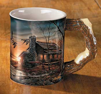 Golden Retreat – Cabin Sculpted Mug
