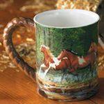 Spring Creek Run – Horses Sculpted Coffee Mug