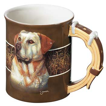 Yellow Lab Dog Sculpted Coffee Mug