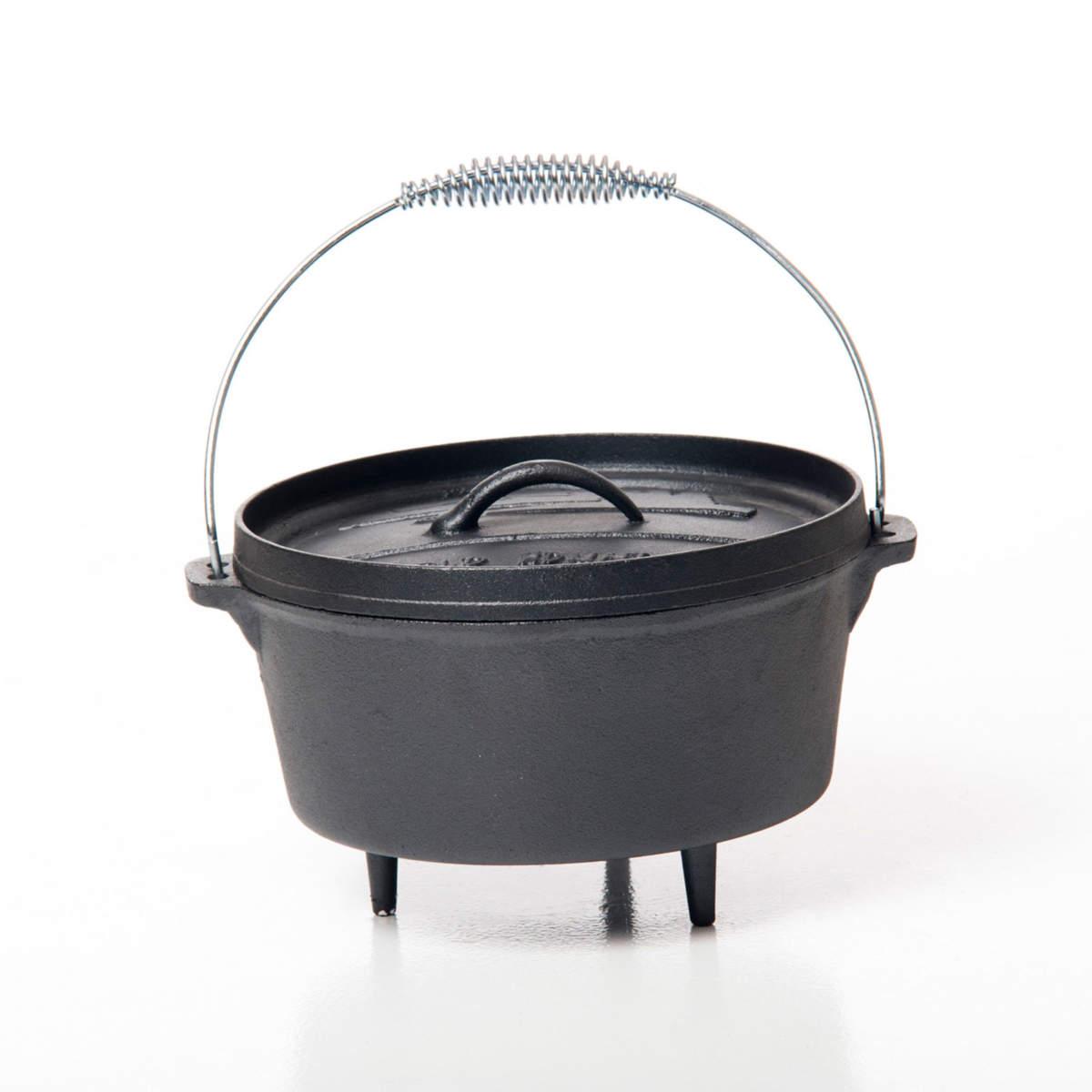 CAST IRON DEEP FRY SKILLET WITH LID 10.5X3