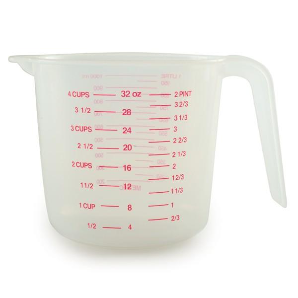 WebstaurantStore 4 Qt. (16 Cups) Clear Plastic Measuring Cup