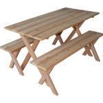 5' Cedar Table w/ 2 benches