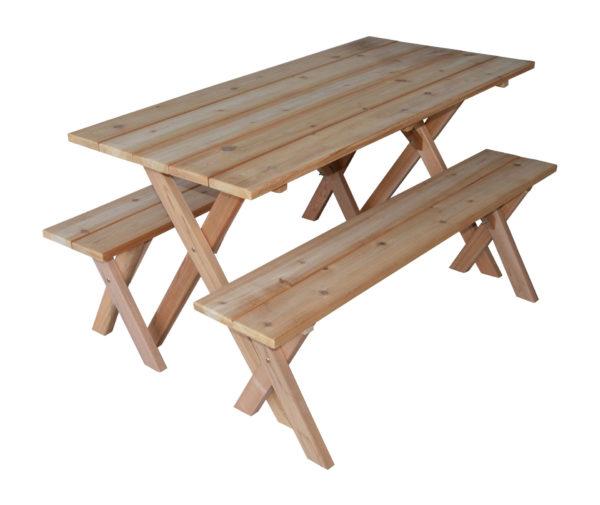 5′ Cedar Table w/ 2 benches