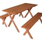 5′ Cedar Table w/ 2 benches