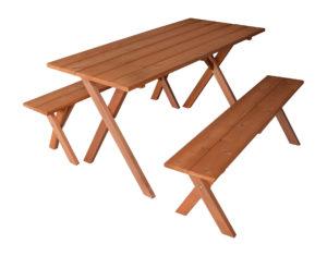 5' Cedar Table w/ 2 benches