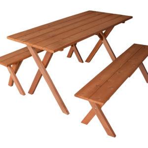 5' Cedar Table w/ 2 benches