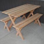 5′ Cedar Table w/ 2 benches