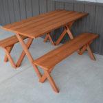 5′ Cedar Table w/ 2 benches