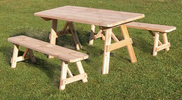 6′ Traditional Table w/ 2 Benches