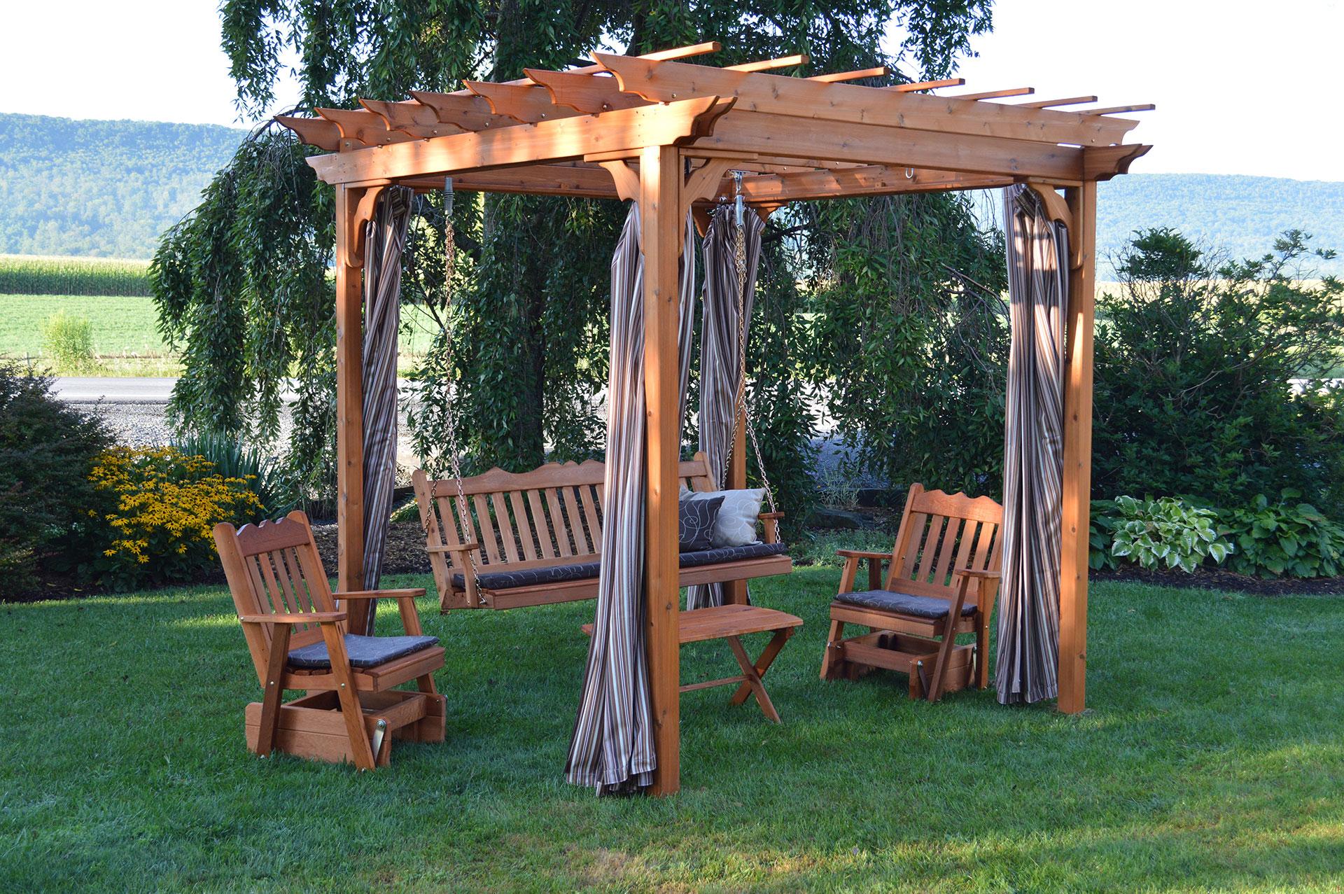 8' x 8' Pergola w/ Swing Hangers Dutch Country General Store