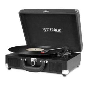 Victrola Bluetooth Portable Suitcase Record Player with 3-speed Turntable