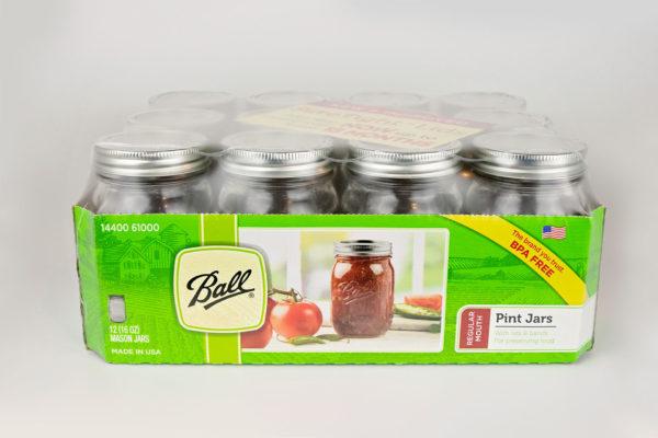 Ball Canning Jars 1 dozen Regular Mouth Pint