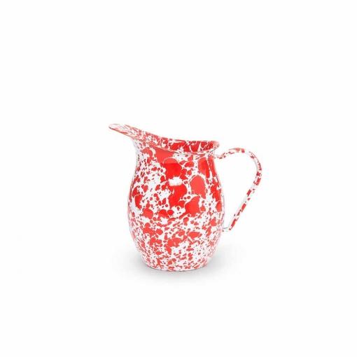 Splatter-Enamelware-1.5qt-Small-Pitcher-red