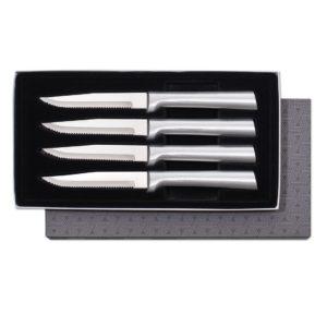 4 Serrated Steak Knives Silver