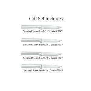 4 Serrated Steak Knives Silver