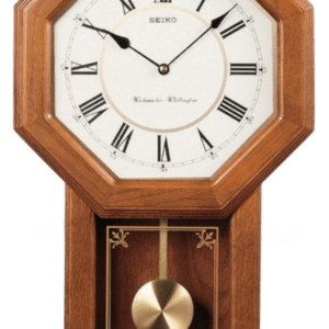 Seiko Light Oak Traditional Schoolhouse Wall Clock