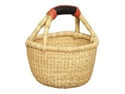 Natural Mini Basket with Leather Handle