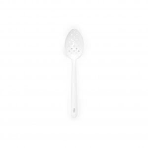 Solid-Color-Enamelware-Large-Slotted-Spoon-white
