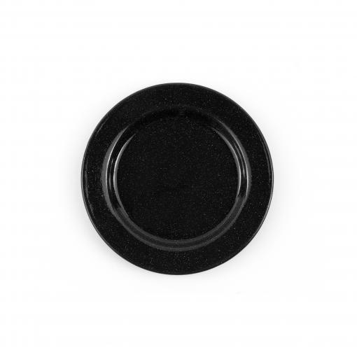 Speckle-Enamelware-10in-Dinner-Plate-black