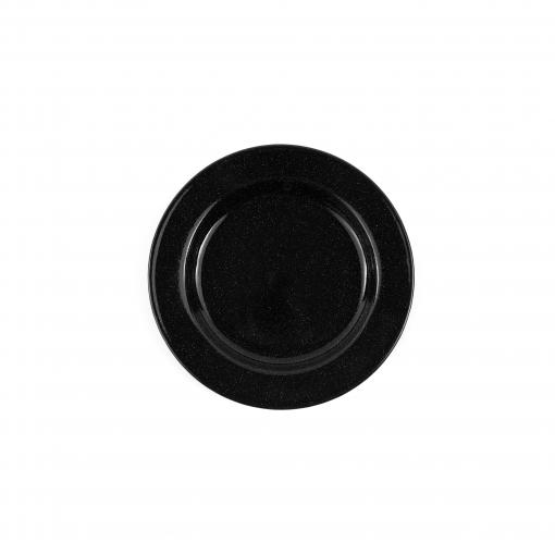 Speckle-Enamelware-8-inch-Flat-Salad-Plate-blk