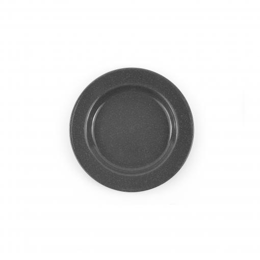 Speckle-Enamelware-8-inch-Flat-Salad-Plate-grey