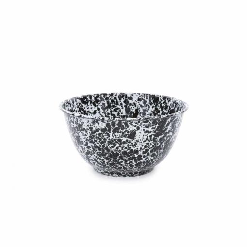 Splatter-Enamelware-4-quart-Large-Salad-Bowl-black