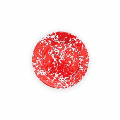 Splatter-Enamelware-8-inch-Flat-Salad-Plate-red
