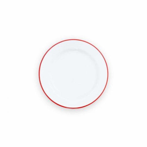 Vintage-8-inch-Flat-Salad-Plate-red-trim