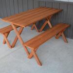 5′ Cedar Table w/ 2 benches