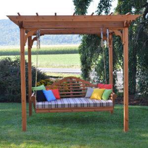 Outdoor Furniture 8' x 8' Pergola w/ Swing Hangers