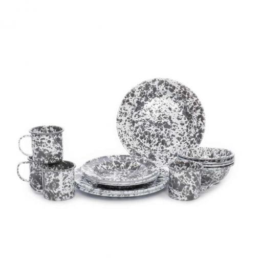 Enamelware-16pc-Dinnerware-Starter-Set-Grey-Splatter