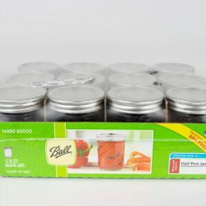 Ball Canning Jars 1 dozen Regular Mouth Half Pint