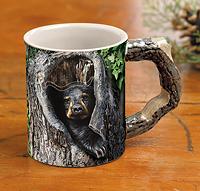 Cubby Hole Black Bear Sculpted Coffee Mug