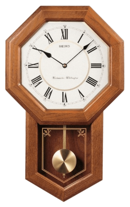 Seiko Light Oak Traditional Schoolhouse Wall Clock