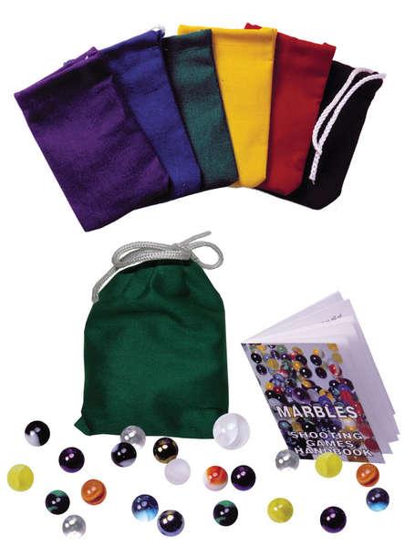 Marbles with Color Canvas Pouch