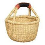 Natural Mini Basket with Leather Handle