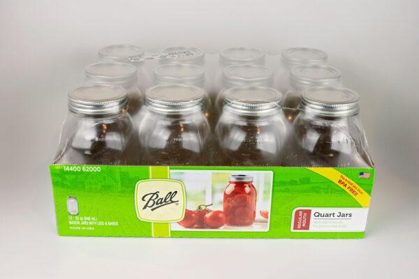 Ball Canning Jars 1 dozen Regular Mouth Quart